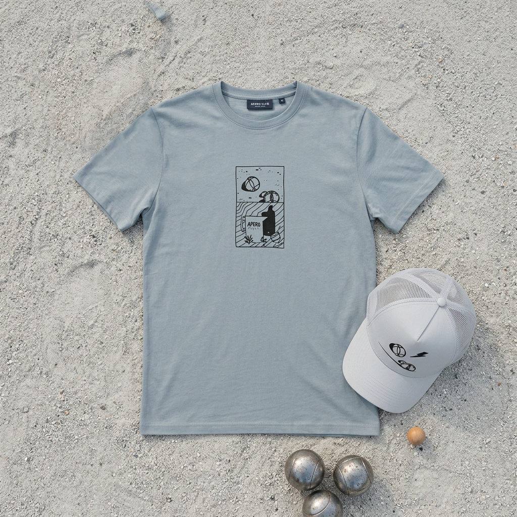 T-SHIRT PÉTANQUE BLEU