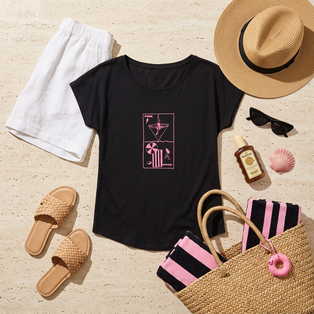 T-SHIRT ROSÉ PISCINE