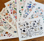 affiche multi motifs esprit tatouage