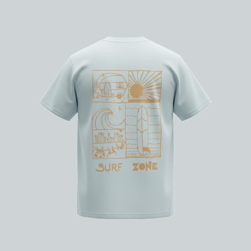 T-SHIRT SURF ZONE BLEU