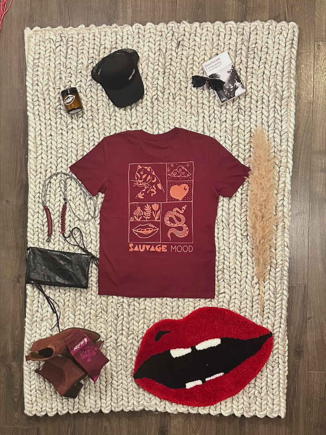T-SHIRT SAUVAGE BURGUNDY