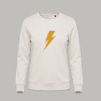 Sweat-shirt beige à imprimé éclair doré de la marque Hey Hey