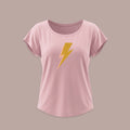 T-shirt rose Heyhey pour femme avec illustration éclair à l'avant