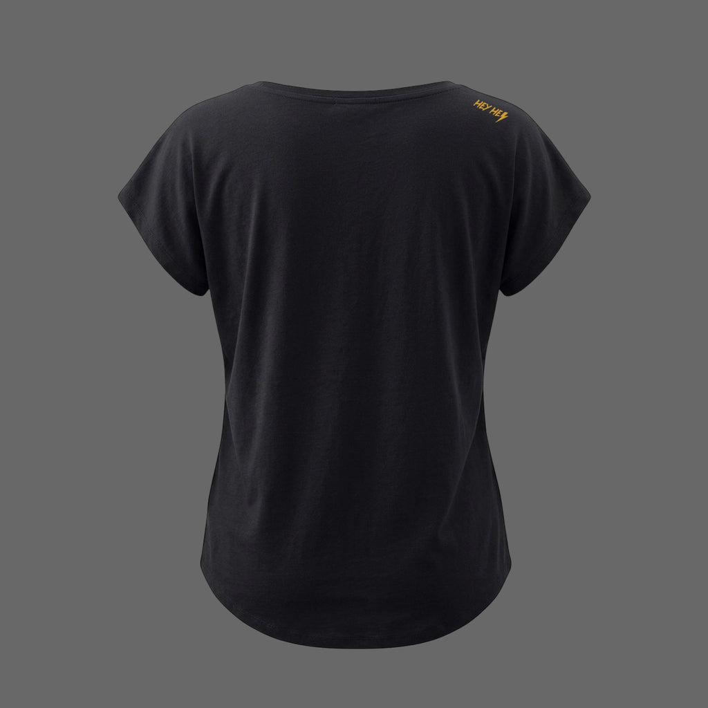 T-shirt noir pour femme avec illustration éclair