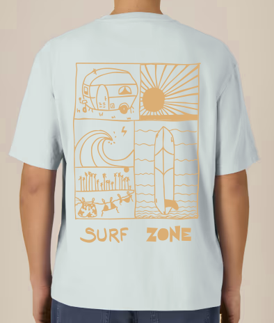 T-SHIRT SURF ZONE BLEU